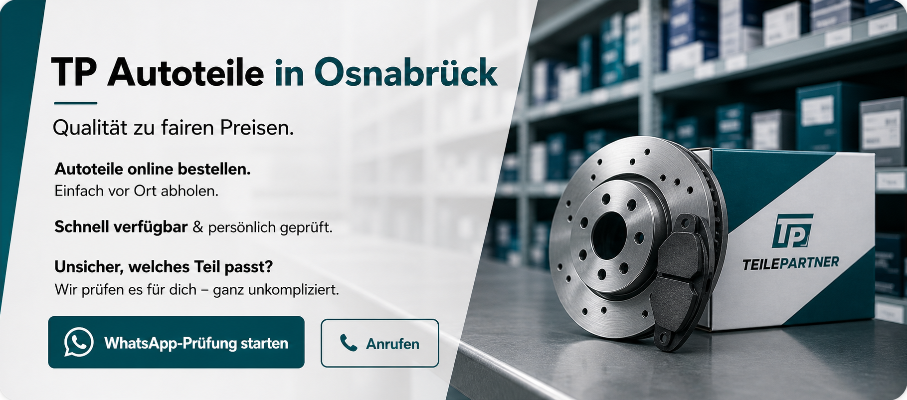 TP Autoteile in Osnabr&uuml;ck: online bestellen, vor Ort abholen und pers&ouml;nlich pr&uuml;fen lassen