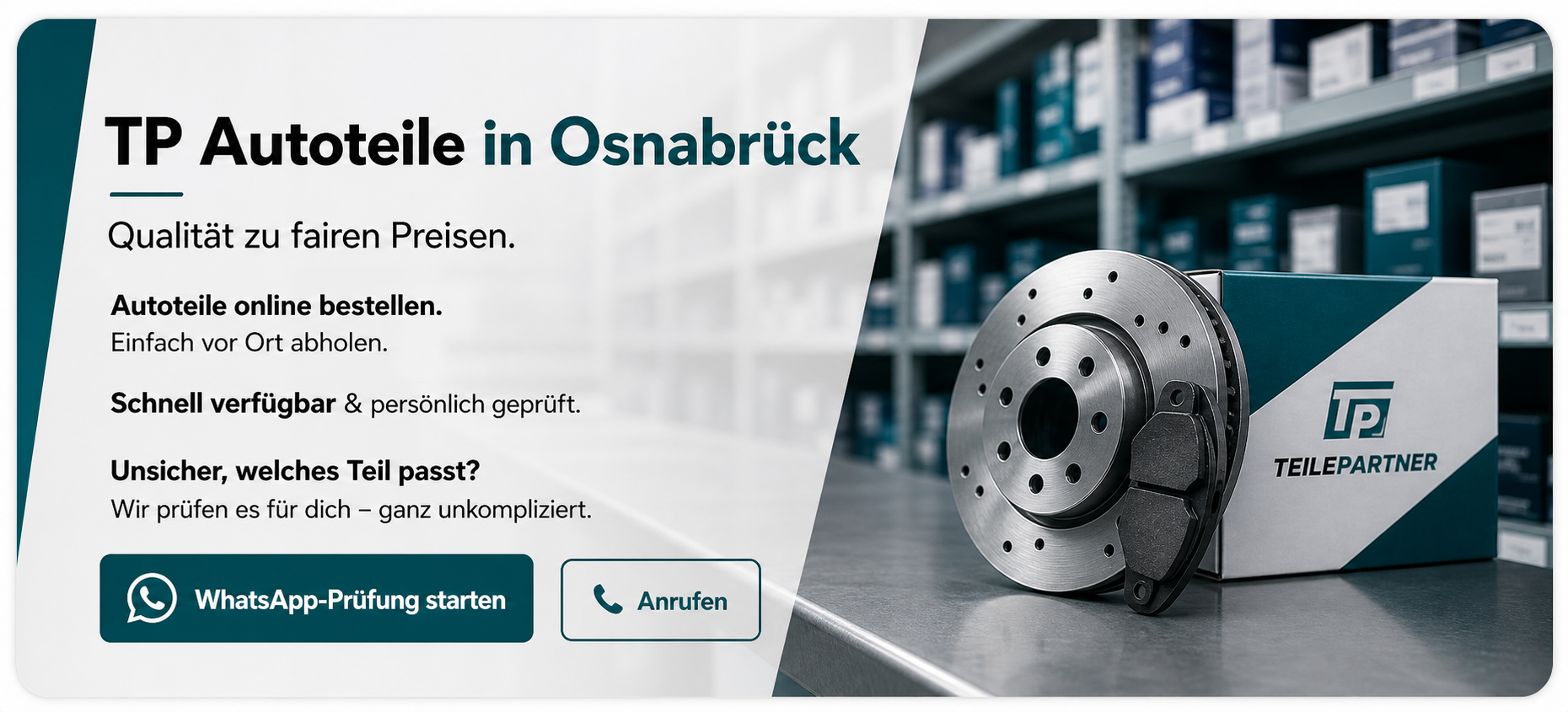 TP Autoteile in Osnabr&uuml;ck: online bestellen, vor Ort abholen und pers&ouml;nlich pr&uuml;fen lassen
